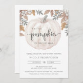Little Pumpkin on Way Baby shower Invitation Kaart (Voorkant / Achterkant)