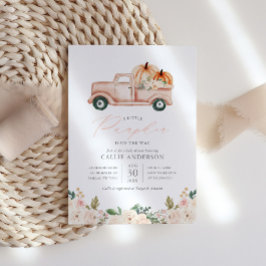 Little Pumpkin on Way Floral Girl Baby shower Kaart