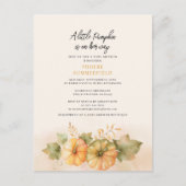 Little Pumpkin On-Way Herfst Baby shower Uitnodiging Briefkaart (Voorkant)