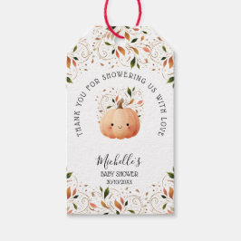 Little Pumpkin on Way Herfst Floral Baby shower Cadeaulabel
