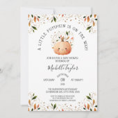 Little Pumpkin on Way Herfst Floral Baby shower Kaart (Voorkant)