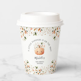 Little Pumpkin on Way Herfst Floral Baby shower Papieren Bekers