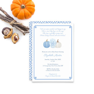 Little Pumpkin on Way Poem Boy Baby shower Kaart