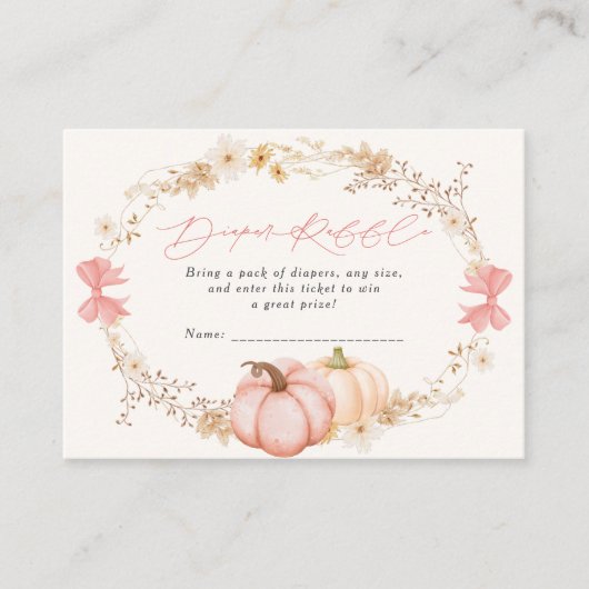 Little Pumpkin onderweg Herfst Oktober baby shower Informatiekaartje (Voorkant)