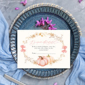 Little Pumpkin onderweg Herfst Oktober baby shower Informatiekaartje