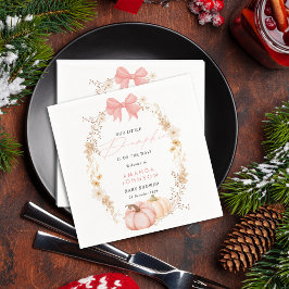 Little Pumpkin onderweg Herfst Oktober baby shower Servet