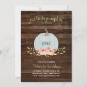 Little Pumpkin One 1st Birthday Party Boy Rustic Kaart (Voorkant)