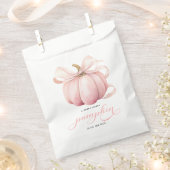 Little Pumpkin op de weg Pink Bow Baby shower Bedankzakje (Geknipt)