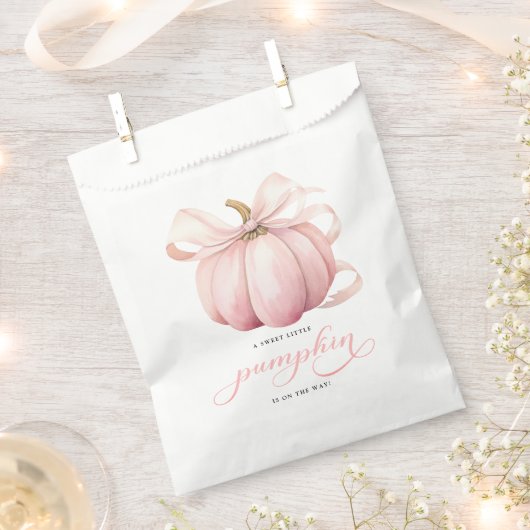 Little Pumpkin op de weg Pink Bow Baby shower Bedankzakje (Geknipt)