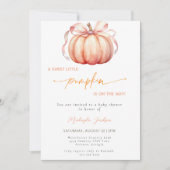Little Pumpkin op de weg Pink Bow Baby shower Kaart (Voorkant)