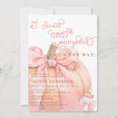 Little Pumpkin op de weg Pink Bow Baby shower Kaart (Voorkant)