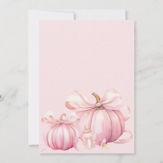 Little Pumpkin op de weg Pink Bow Baby shower Kaart (Achterkant)