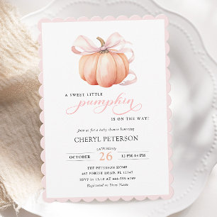 Little Pumpkin op de weg Pink Bow Baby shower Kaart