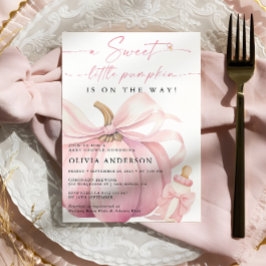 Little Pumpkin op de weg Pink Bow Baby shower Kaart