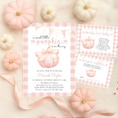 Little Pumpkin op de weg Pink Bow Baby shower Kaart