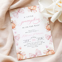 Little Pumpkin op de weg Pink Bow Baby shower