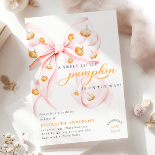 Little Pumpkin op de weg Pink Bow Baby shower Kaart