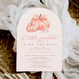 Little Pumpkin op de weg Pink Bow Baby shower Kaart