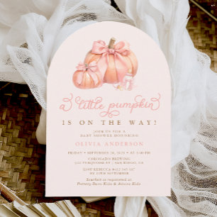 Little Pumpkin op de weg Pink Bow Baby shower Kaart