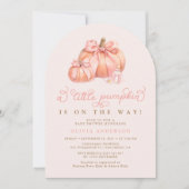 Little Pumpkin op de weg Pink Bow Baby shower Kaart (Voorkant)