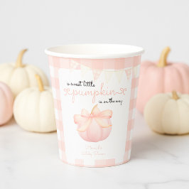 Little Pumpkin op de weg Pink Bow Baby shower Papieren Bekers