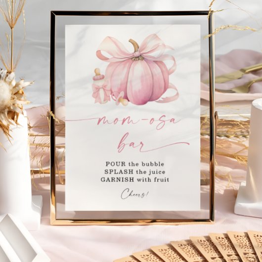 Little Pumpkin op de weg Pink Bow Baby shower Poster