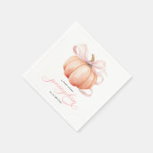 Little Pumpkin op de weg Pink Bow Baby shower Servet (Hoek)