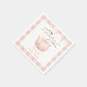 Little Pumpkin op de weg Pink Bow Baby shower Servet (Hoek)