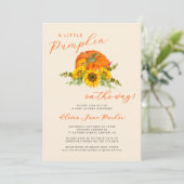 Little pumpkin orange boho fall floral baby shower kaart (Staand voorkant)