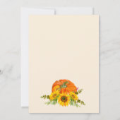 Little pumpkin orange boho fall floral baby shower kaart (Achterkant)