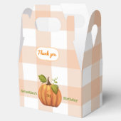 Little Pumpkin Oranje Gingham Bedankdoosjes (Geopend)