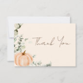 Little Pumpkin Oranje Herfst Baby shower Bedankkaart (Voorkant)