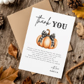 Little Pumpkin Oranje Herfst Baby shower Bedankkaart
