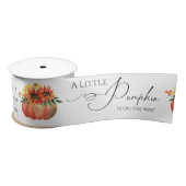 Little Pumpkin Oranje Herfst Rustic Baby shower Satijnen Lint (Spoel)