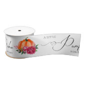 Little Pumpkin Oranje Herfst Rustiek Baby shower Satijnen Lint (Spoel)