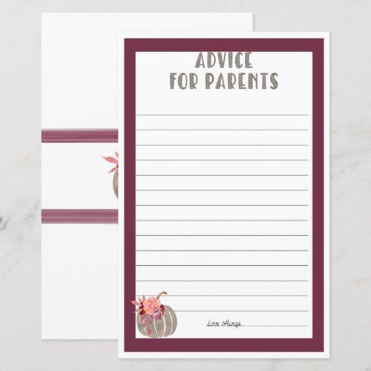 Little Pumpkin Ouderadvies (Voorkant / Achterkant)