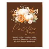 Little Pumpkin Pacifier Hunt Baby Shower Sign Foto Afdruk (Voorkant)
