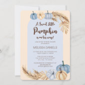 Little Pumpkin Pampas Grass Boho Boy Baby shower Kaart (Voorkant)