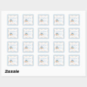 Little Pumpkin pastel blauwe boog plaid 1e verjaar Vierkante Sticker (Vel)