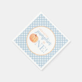 Little Pumpkin pastel blue plaid eerste verjaardag Servet (Hoek)