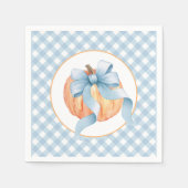 Little Pumpkin pastel blue plaid eerste verjaardag Servet (Voorkant)