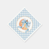 Little Pumpkin pastel blue plaid eerste verjaardag Servet (Hoek)
