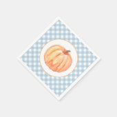 Little Pumpkin pastel blue plaid eerste verjaardag Servet (Hoek)
