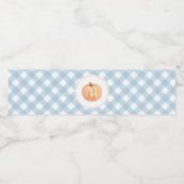 Little Pumpkin pastel blue plaid eerste verjaardag Waterfles Etiket (Enkel label)