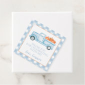 Little Pumpkin Pastel Blue truck eerste verjaardag Bedankjes Labels (In situ)