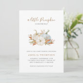 Little Pumpkin Pastel Neutral Baby shower Kaart (Staand voorkant)