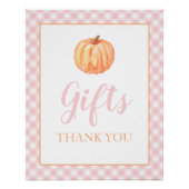 Little Pumpkin Pastel Pink Herfst Birthday Gifts P Perfect Poster (Voorkant)