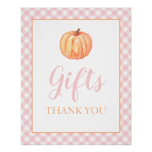 Little Pumpkin Pastel Pink Herfst Birthday Gifts P Perfect Poster (Voorkant)