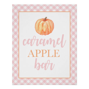 Little Pumpkin Pastel Roze Herfst Verjaardagseten Perfect Poster
