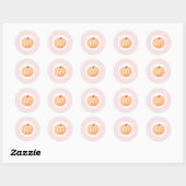 Little Pumpkin pastel roze plaid first jarig Ronde Sticker (Vel)